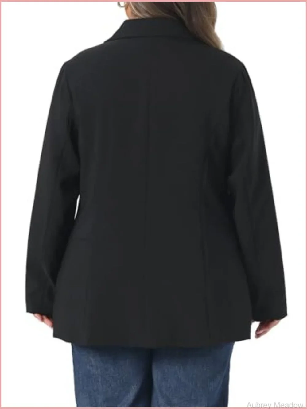 Plus Size Blazer with Notched Lapel and Pockets for Work